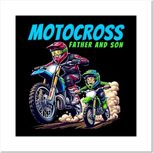 Father Son  Bike Motocross father and son Motorcycle Posters and Art